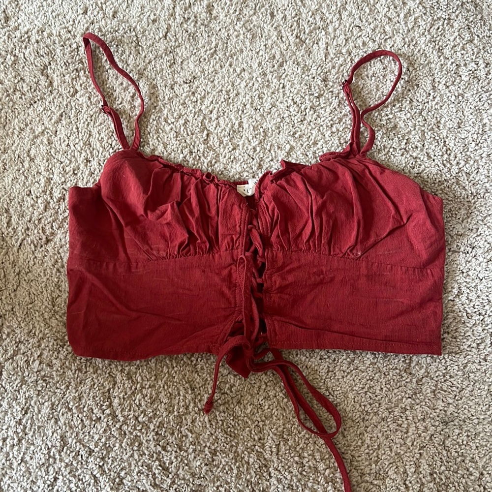 Pacsun cropped tank, faux corset style
